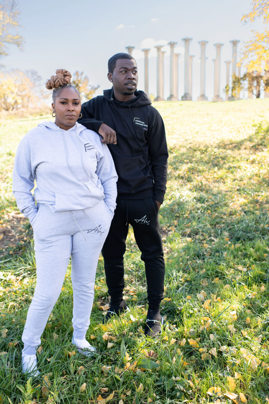 Celebrate Now Pants (Grey, White & Black)